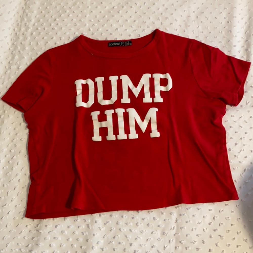Dump Him Crop Top in Red